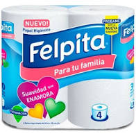 Papel Higenico X 4 U. Blanco Felpita