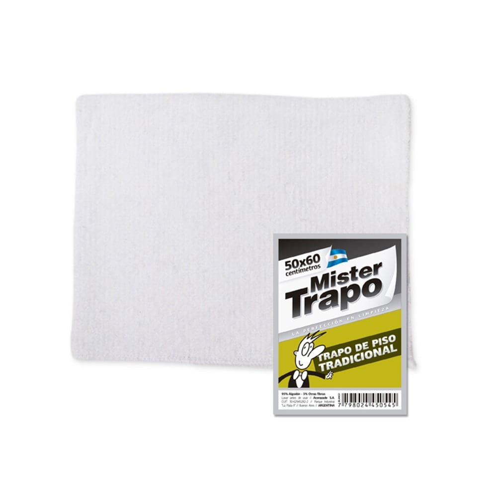 Trapo De Piso Blanco Mr Trapo 48X62Cm